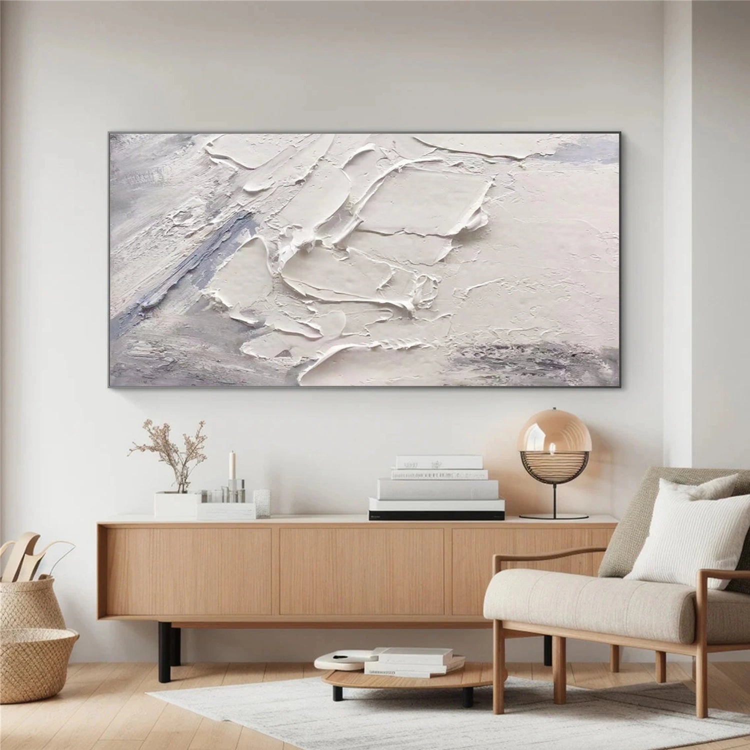 White Minimalistic Textured Art #MM232