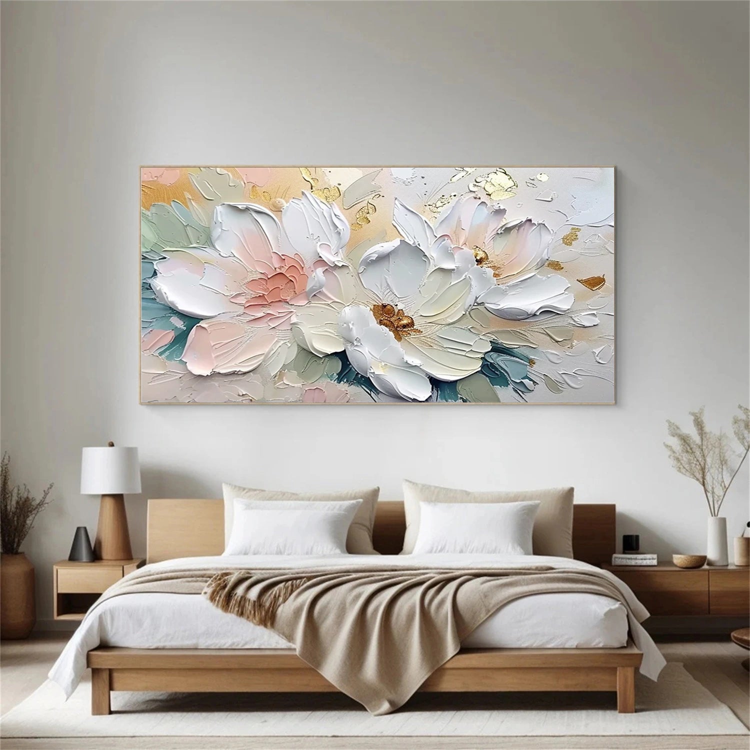 Colorful Flower & Tree Abstract Textured Wall Art #ML087
