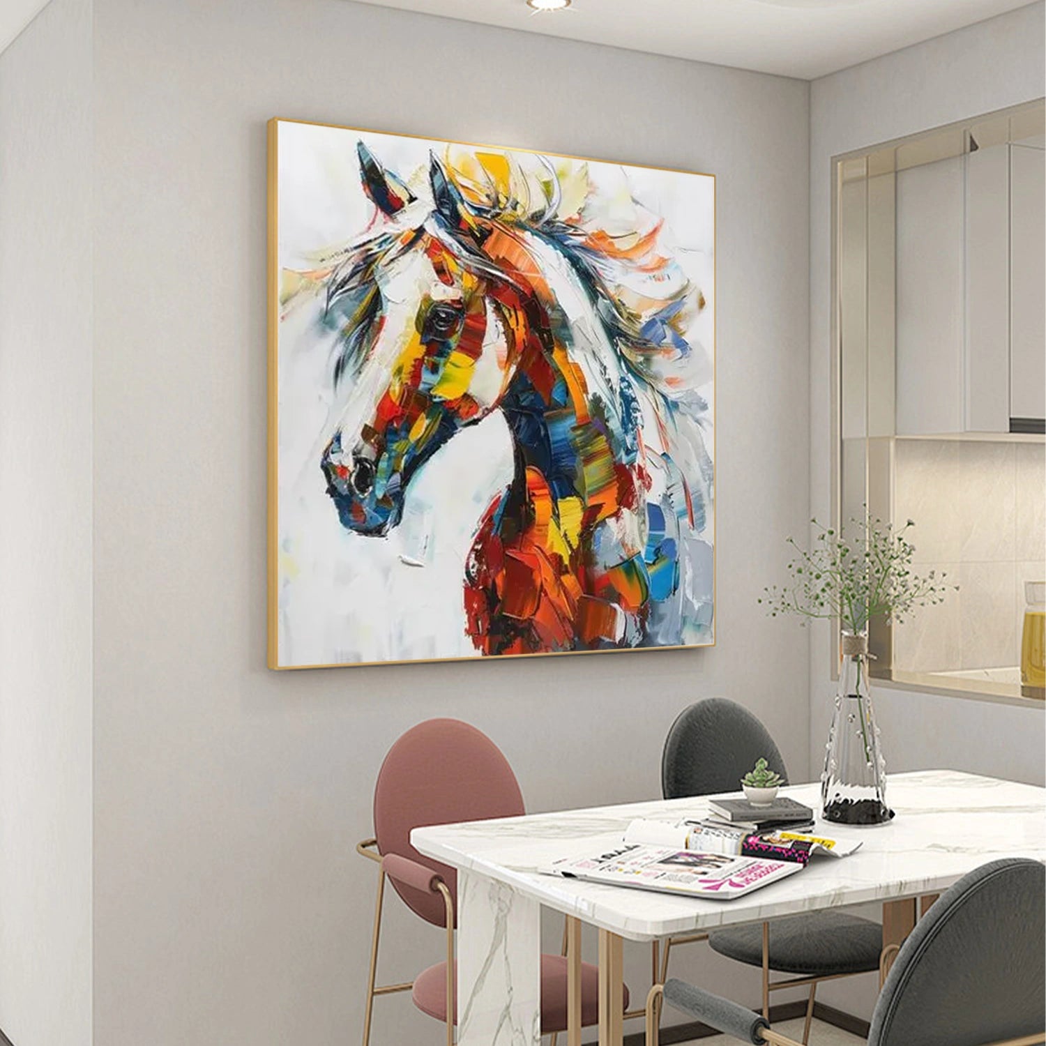 Abstract Animal Horse Wall Art #AL158