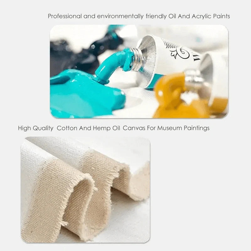 Beige & Black Abstract Textured Painting Set of 2 #WS463