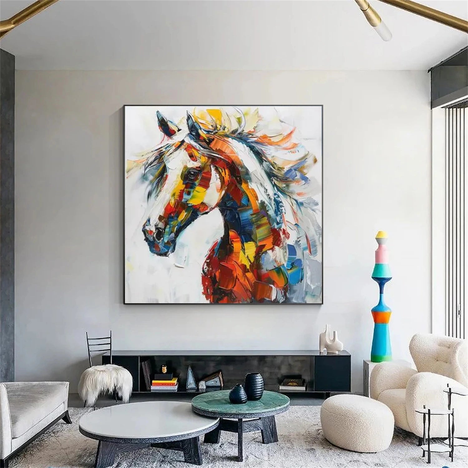 Abstract Animal Horse Wall Art #AL158