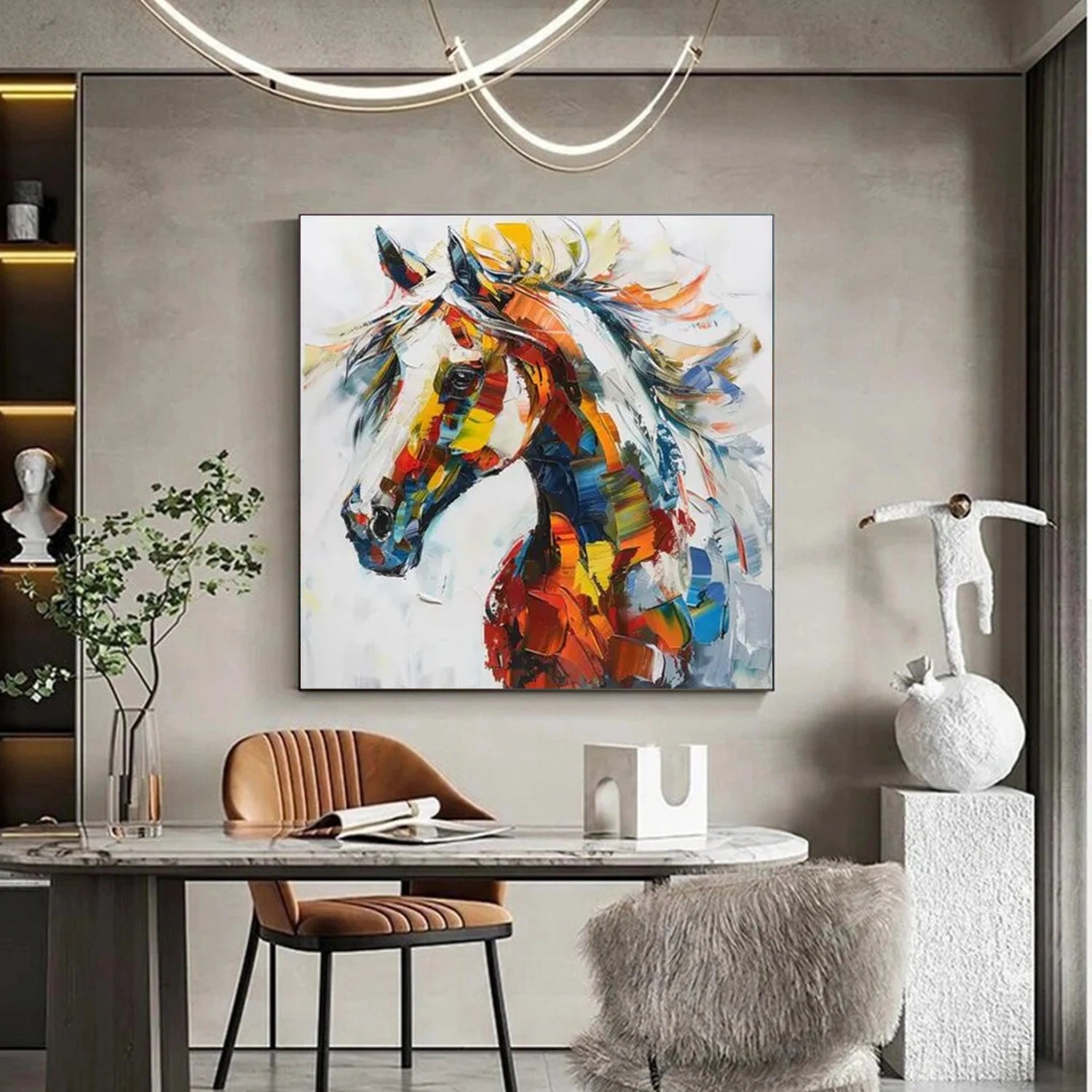 Abstract Animal Horse Wall Art #AL158