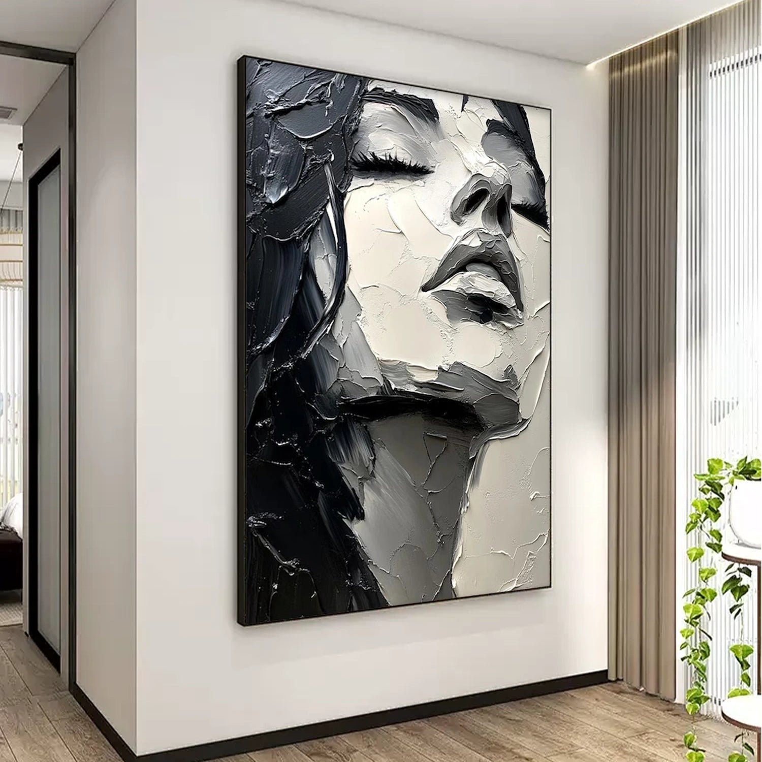 Abstract Portrait Textured Wall Art #AP090