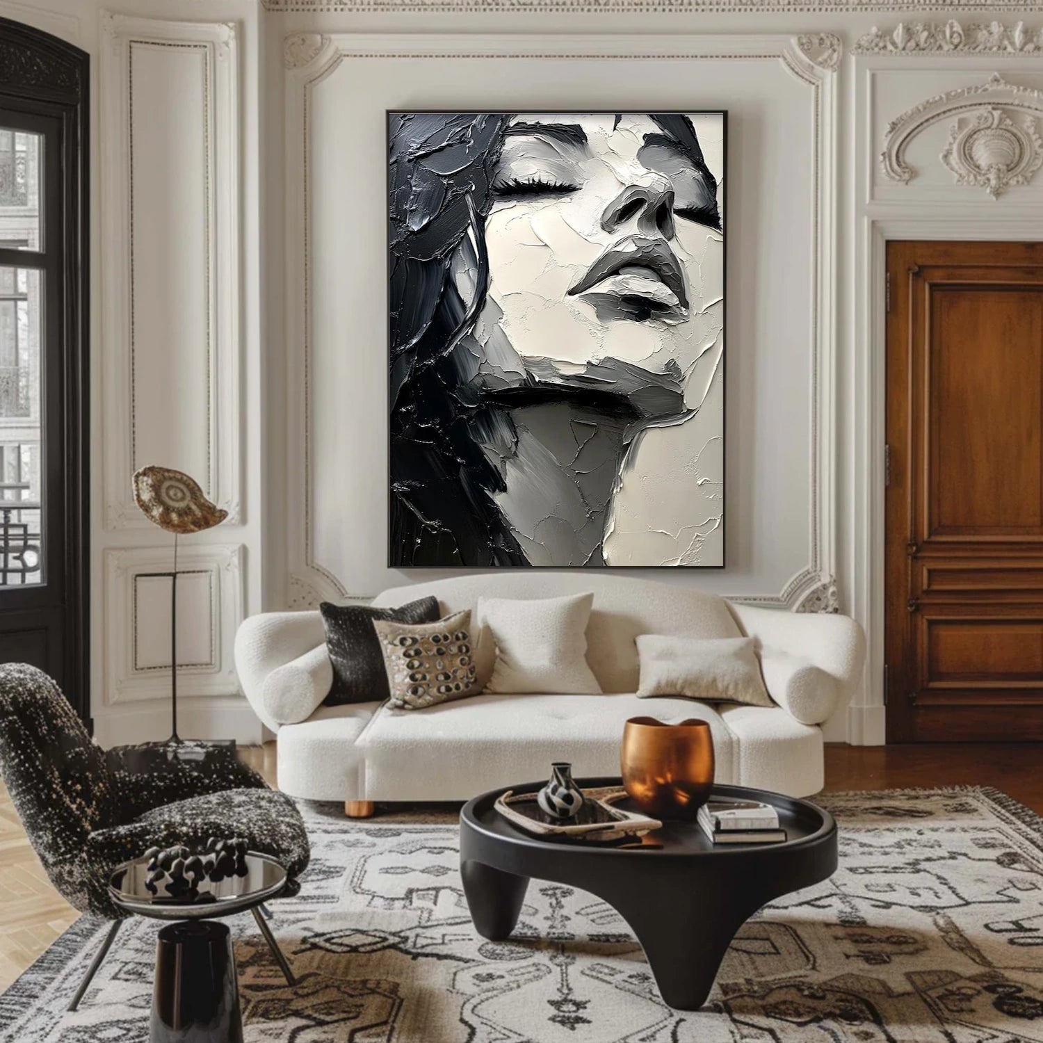 Abstract Portrait Textured Wall Art #AP090