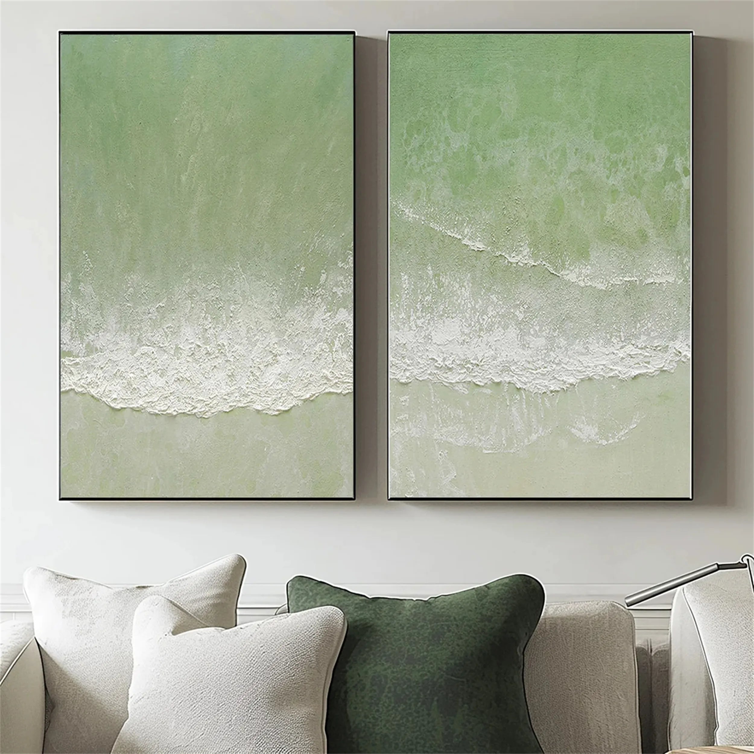 Green Texture Art Set of 2#GT033