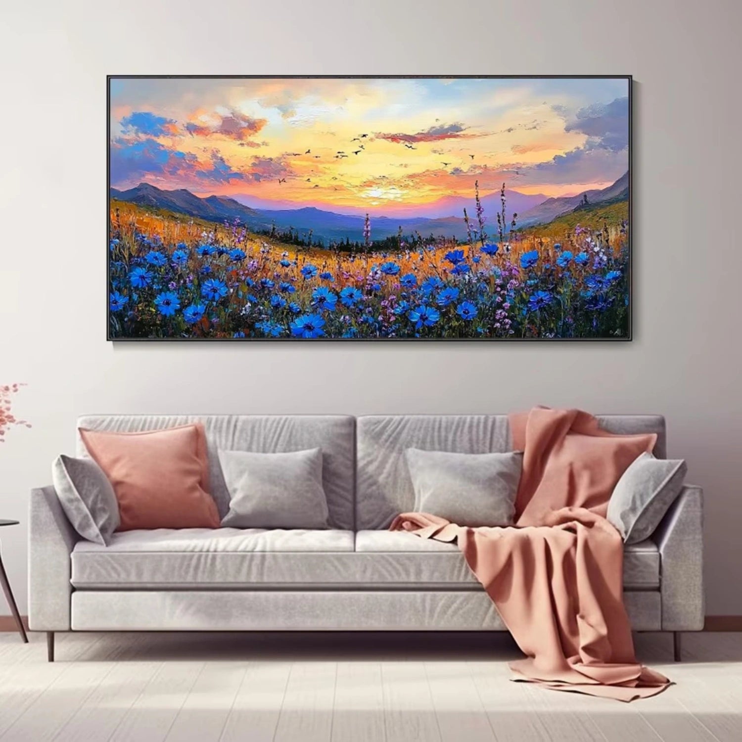 Colorful Flower Abstract Textured Wall Art #ML065