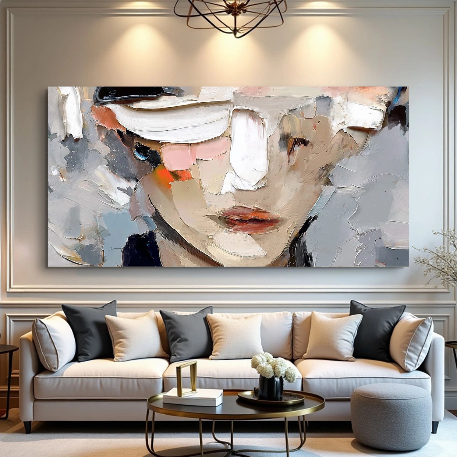 Abstract Portrait Textured Wall Art #AP122