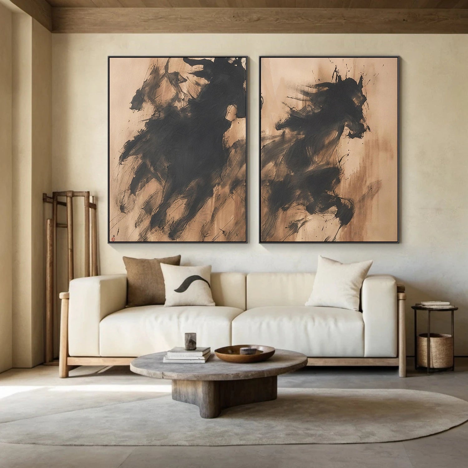 Abstract Animal Horse Wall Art Set of 2 #AL176