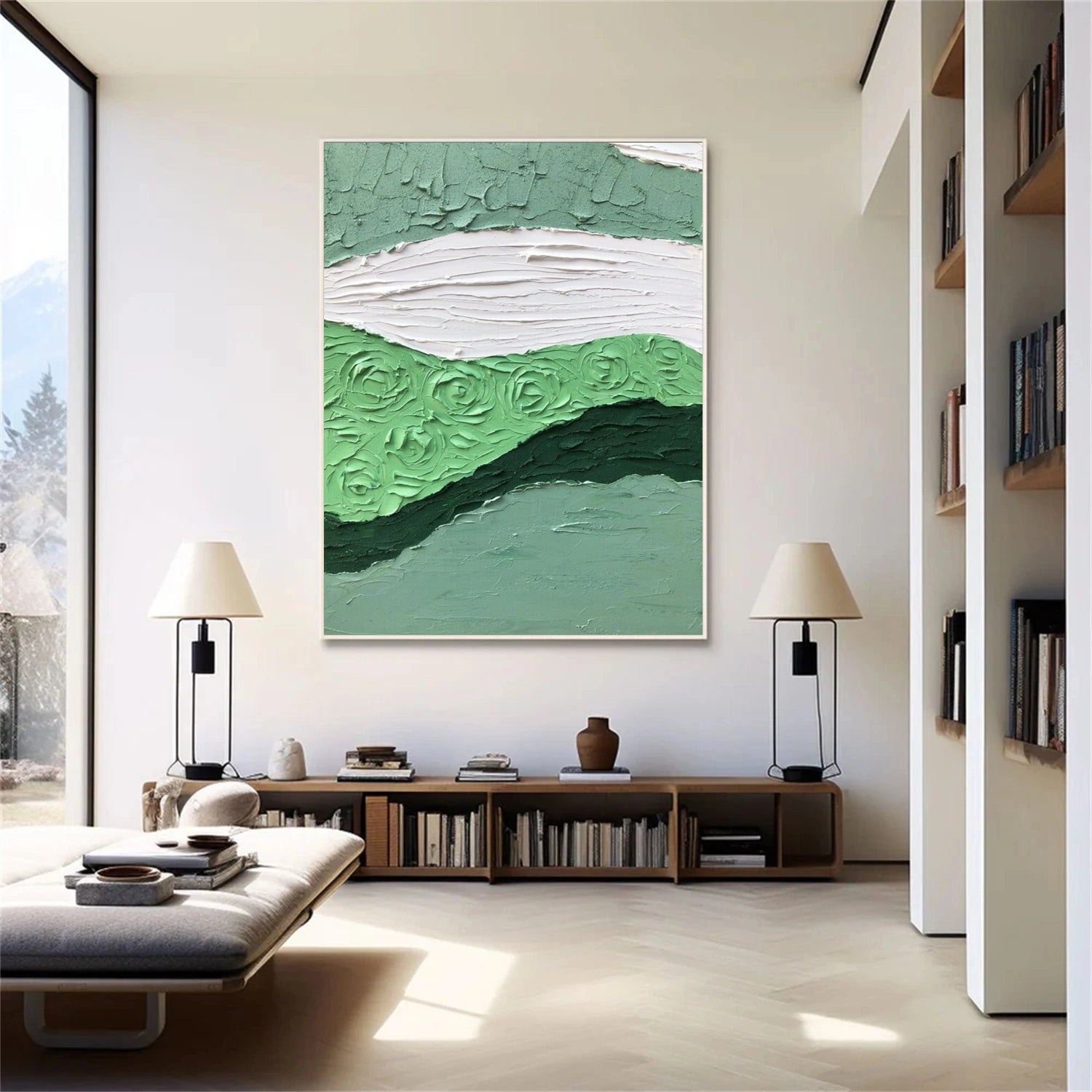 Green Minimalistic Textured Art #MM227