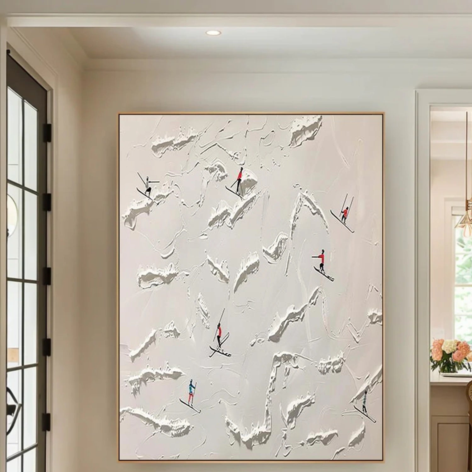 Skiing Sport Textured Wall Art #SA065