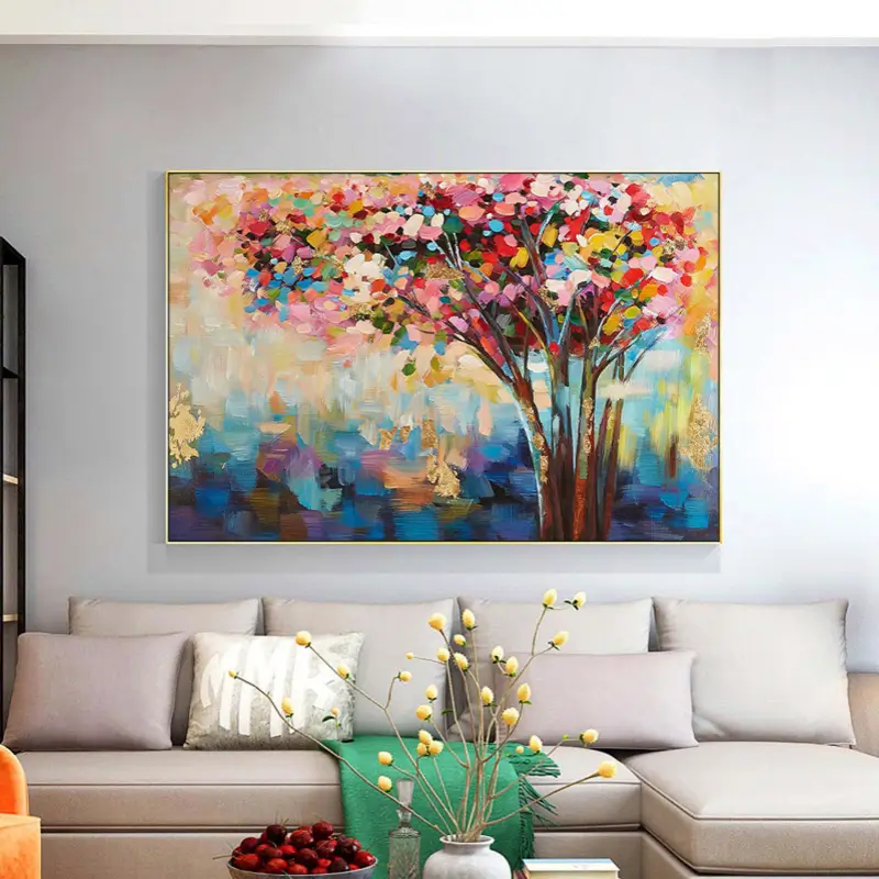 Colorful Flower & Tree Abstract Wall Art #ML001