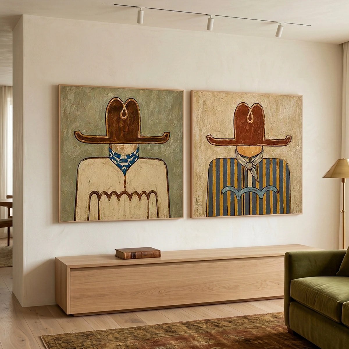 Western Cowboy Art Set of 2 #VA251