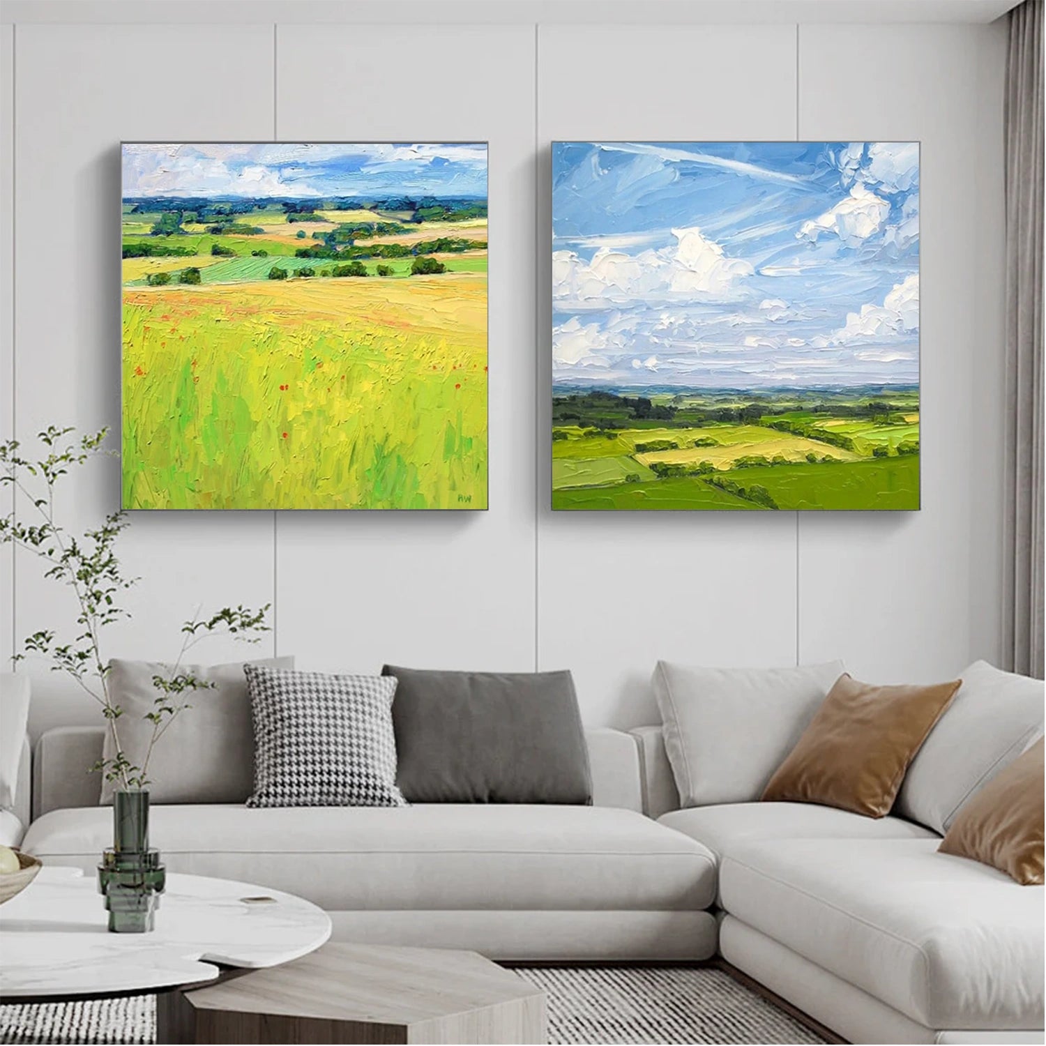 Flower & Tree Abstract Wall Art Set of 2 #ML141