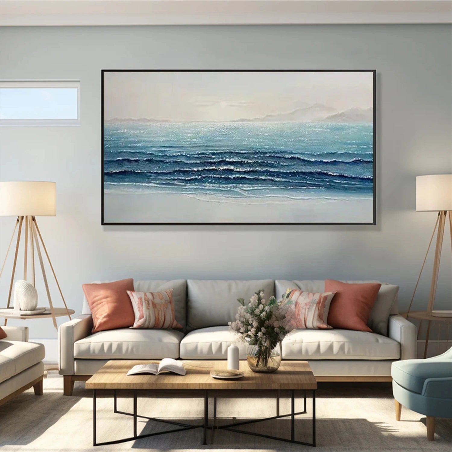 Sea & Sky Abstract Textured Wall Art #MS206
