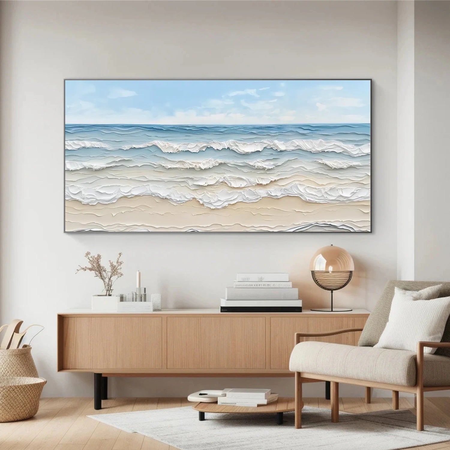 Sea & Sky Abstract Textured Wall Art #MS131