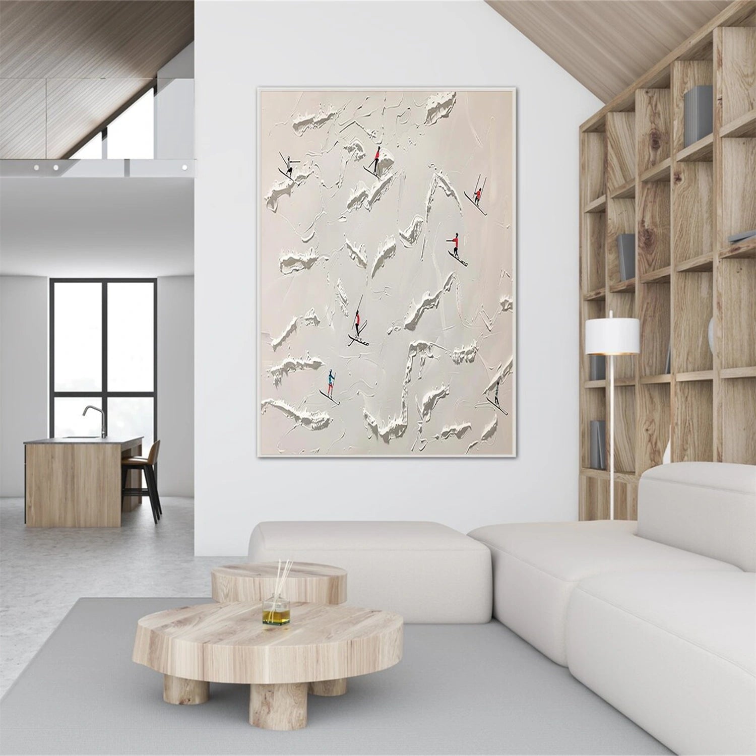 Skiing Sport Textured Wall Art #SA065