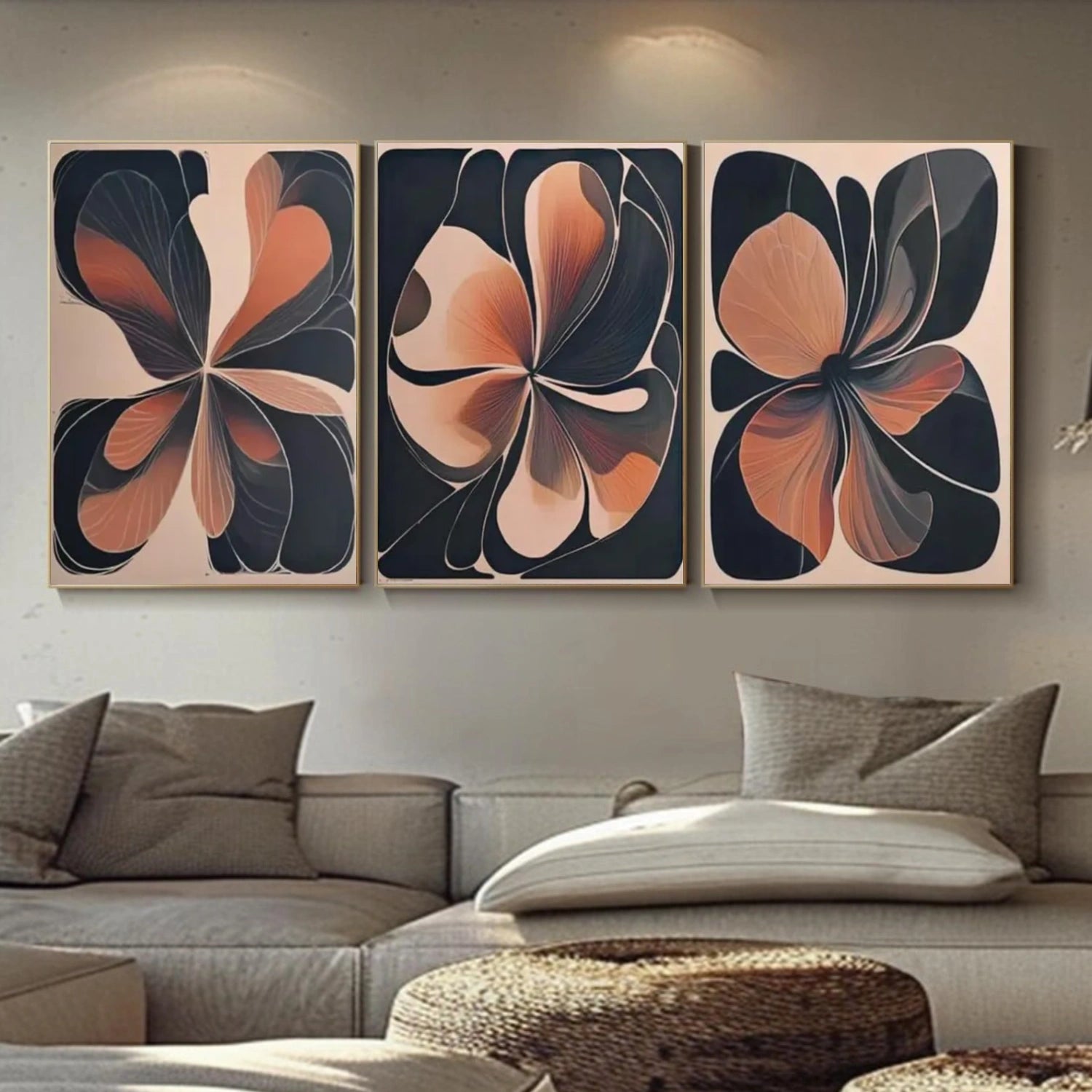 Flower & Tree Abstract Wall Art Set of 3 #ML153
