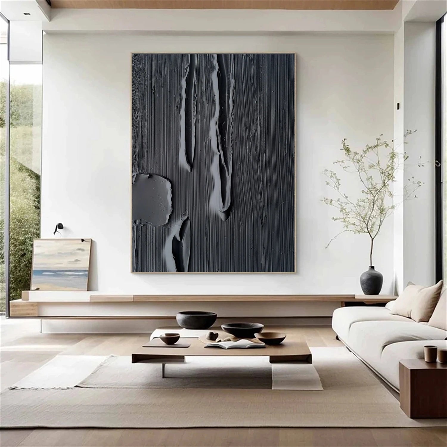 Black Minimalistic Textured Art #MM238