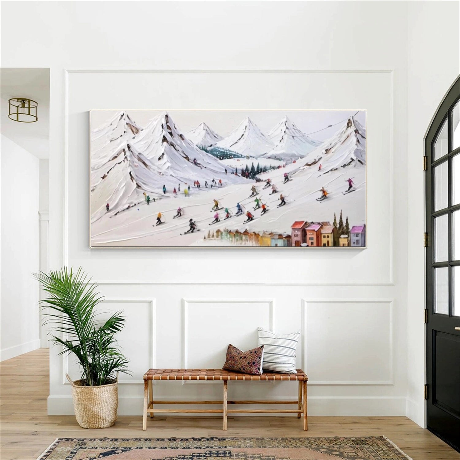 Skiing Sport Textured Wall Art #SA045
