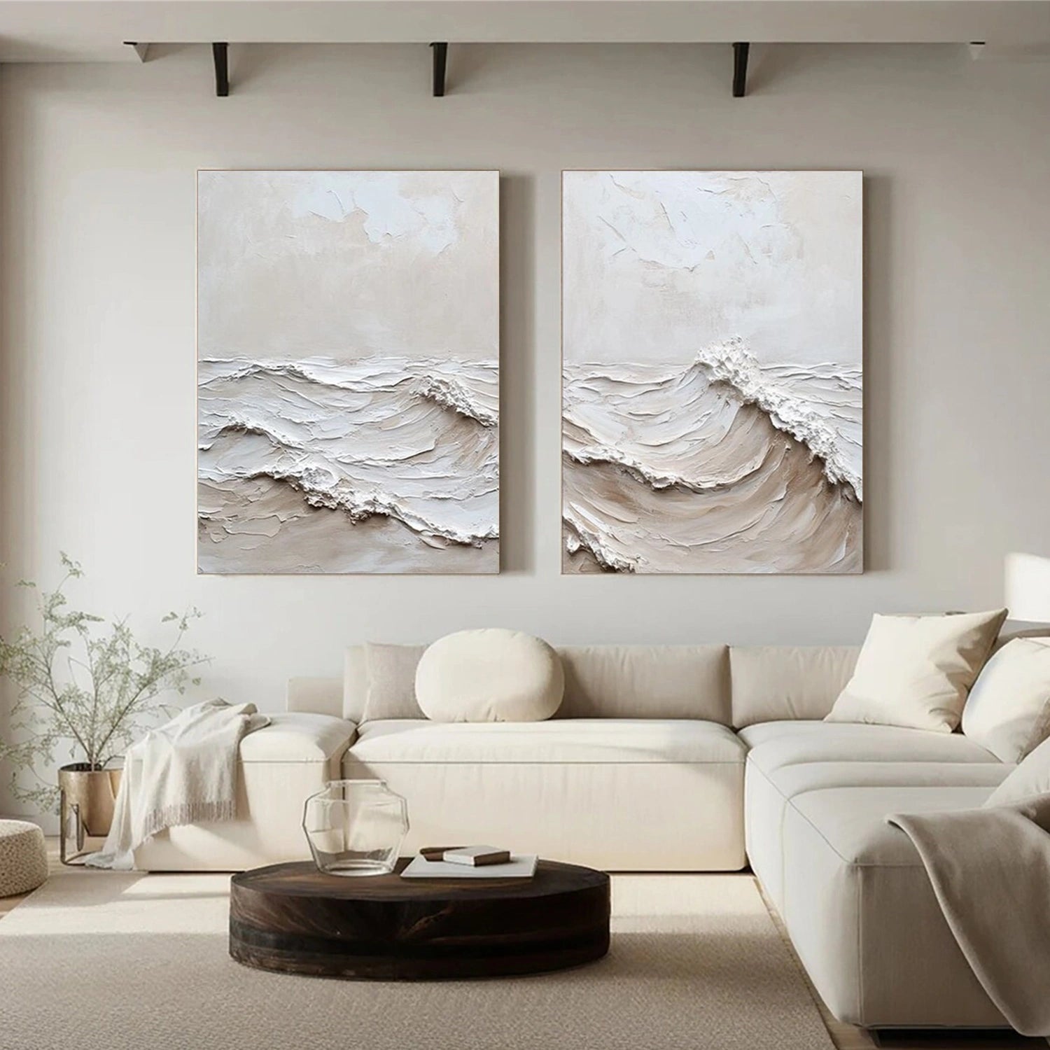 Sea & Sky Abstract Textured Wall Art Set of 2 #MS202
