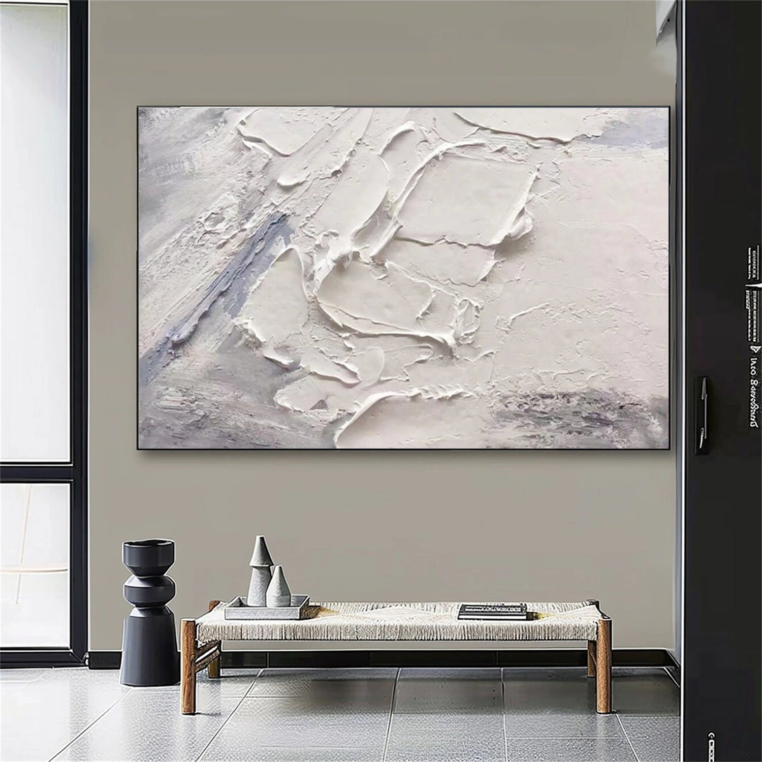 White Minimalistic Textured Art #MM232