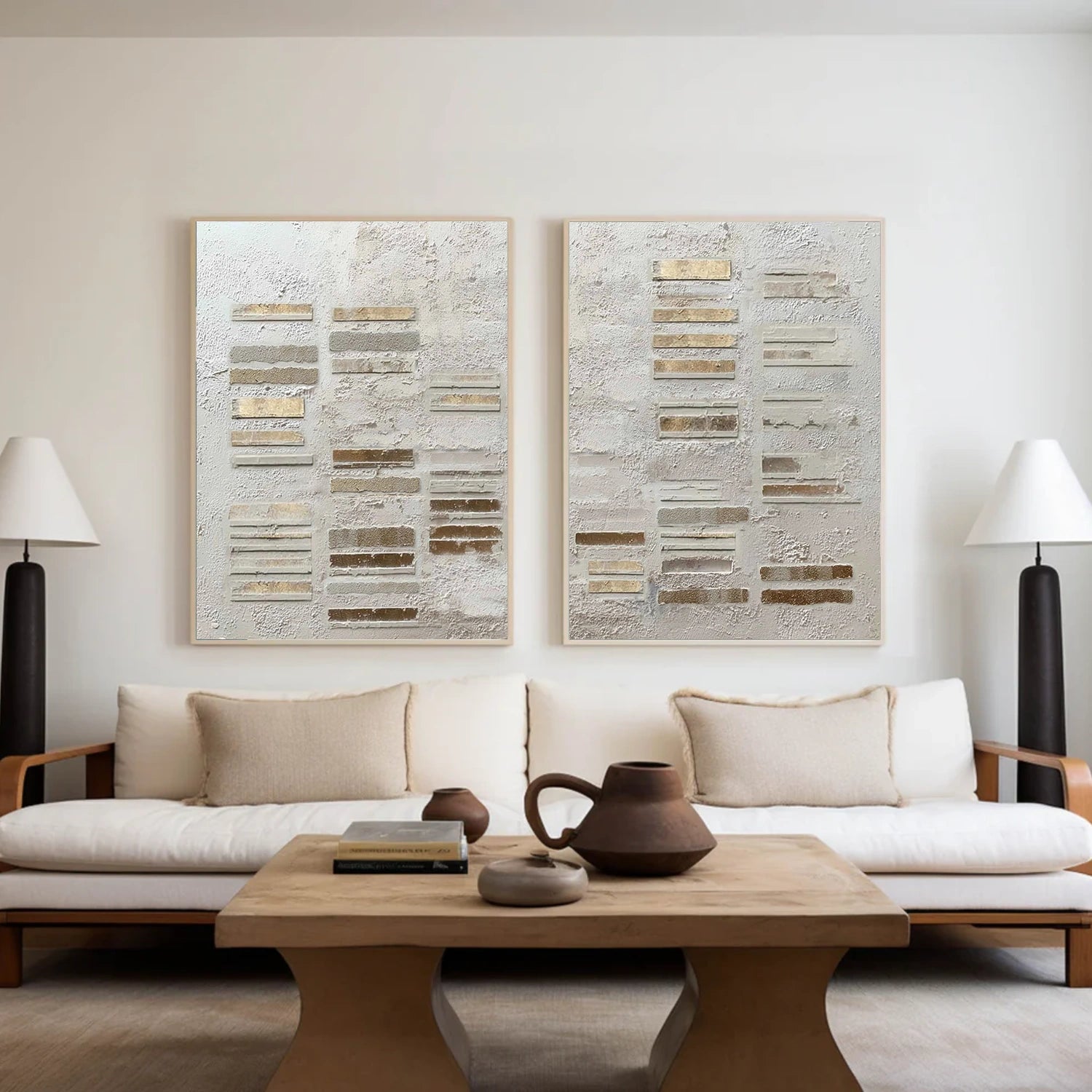 Wabi Sabi Textured Canvas Art Set of 2 #WS934