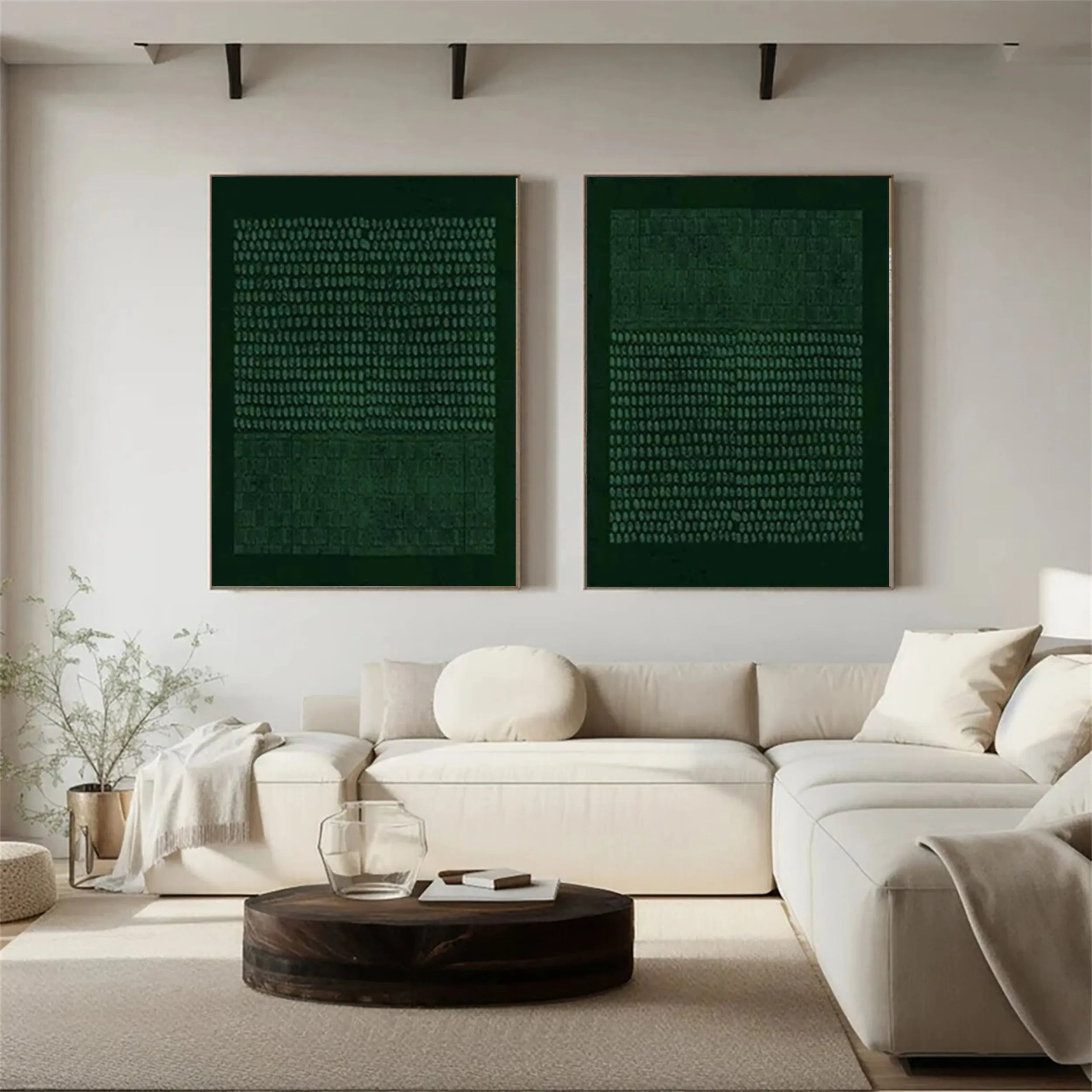 Green Texture Art Set of 2#GT010