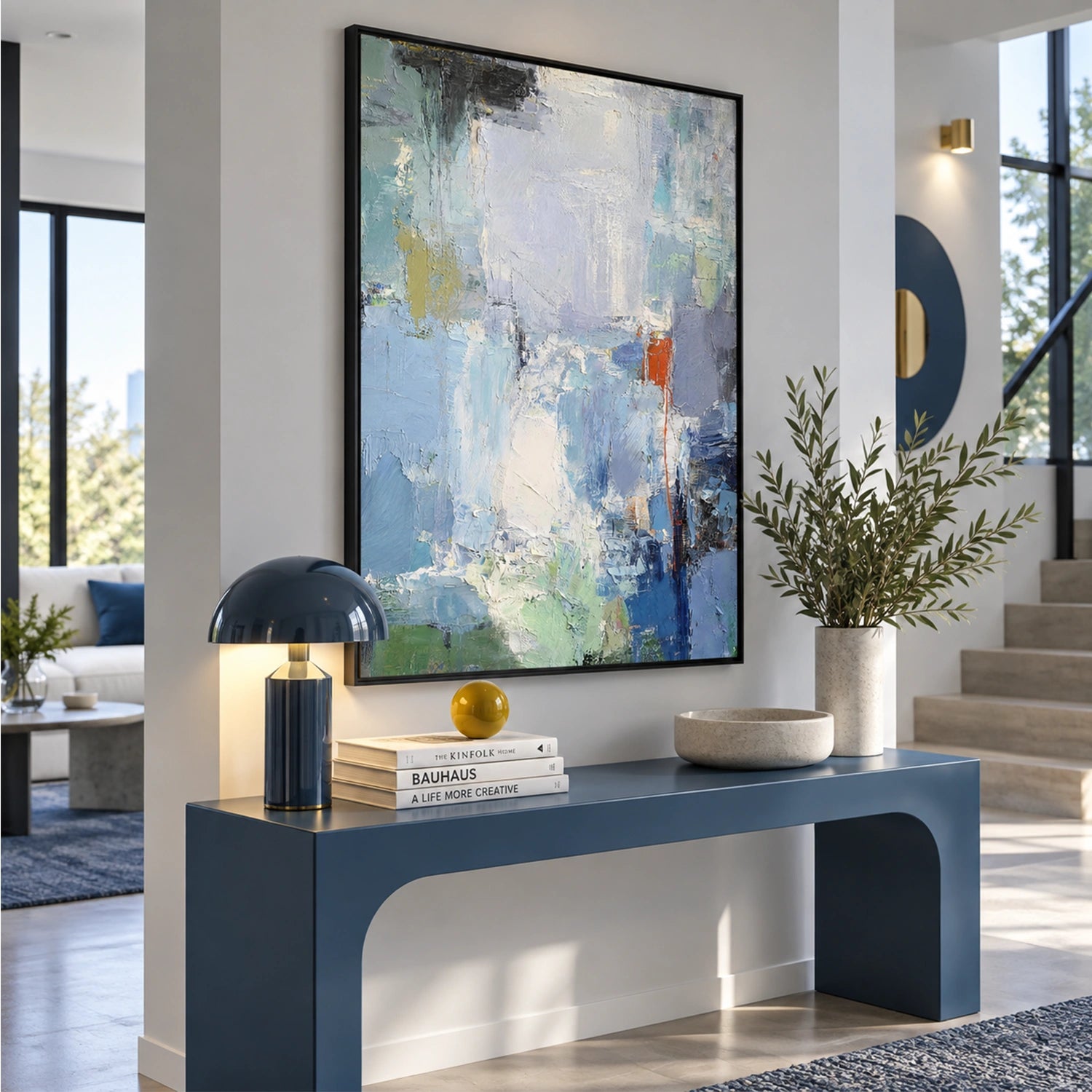 Blue Abstract Canvas Art #WS1146