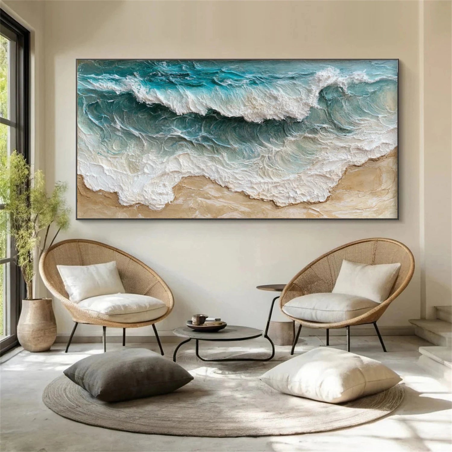 Sea & Sky Abstract Textured Wall Art #MS207
