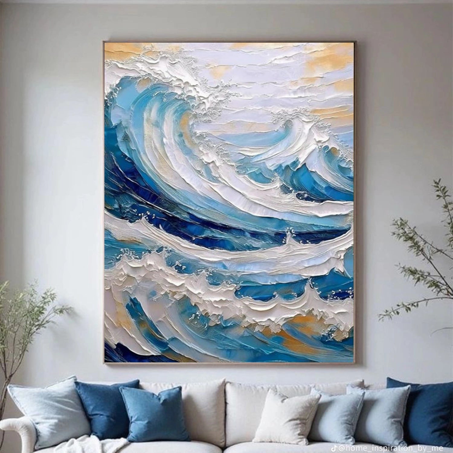 Sea & Sky Abstract Textured Wall Art #MS228