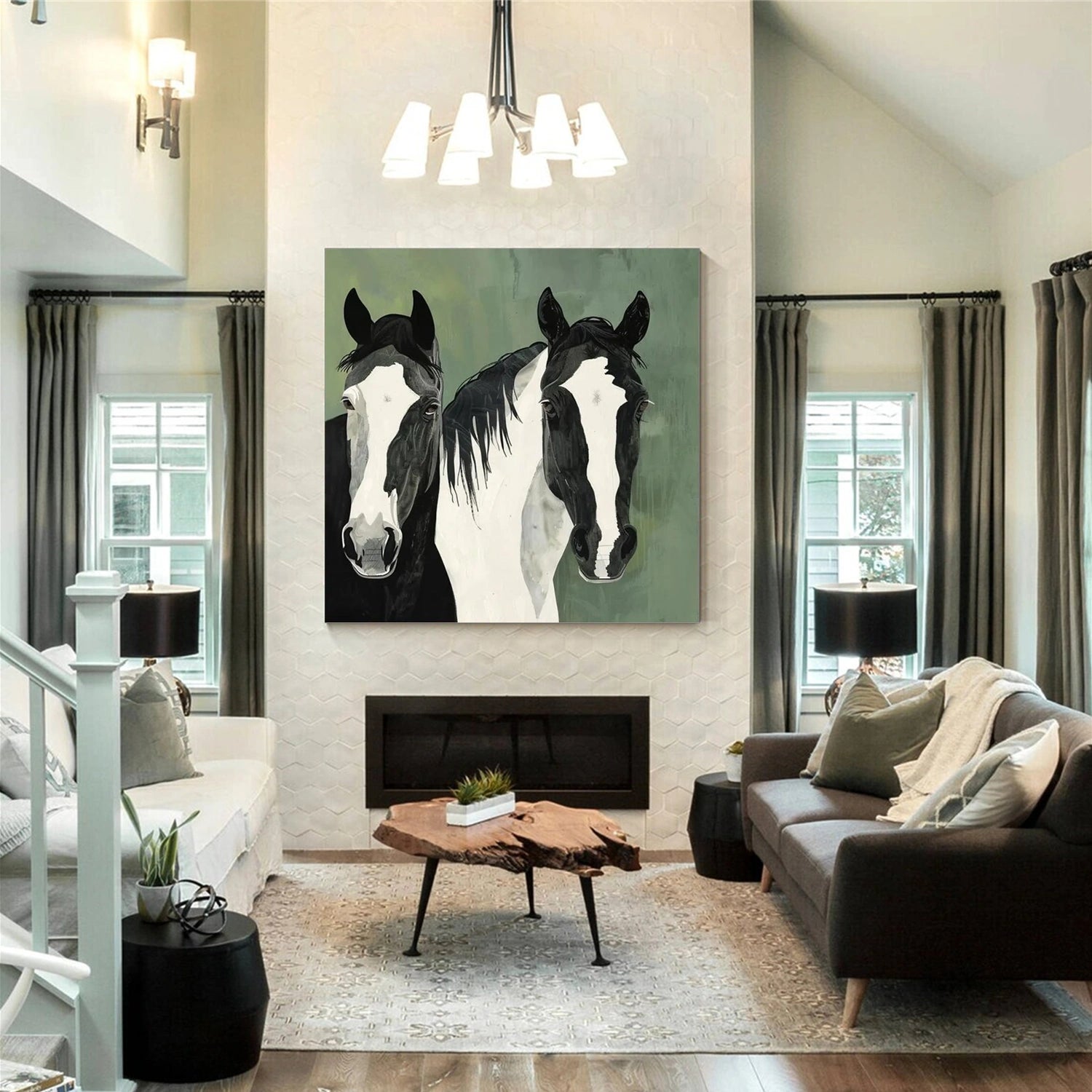Abstract Animal Horse Wall Art #AL136
