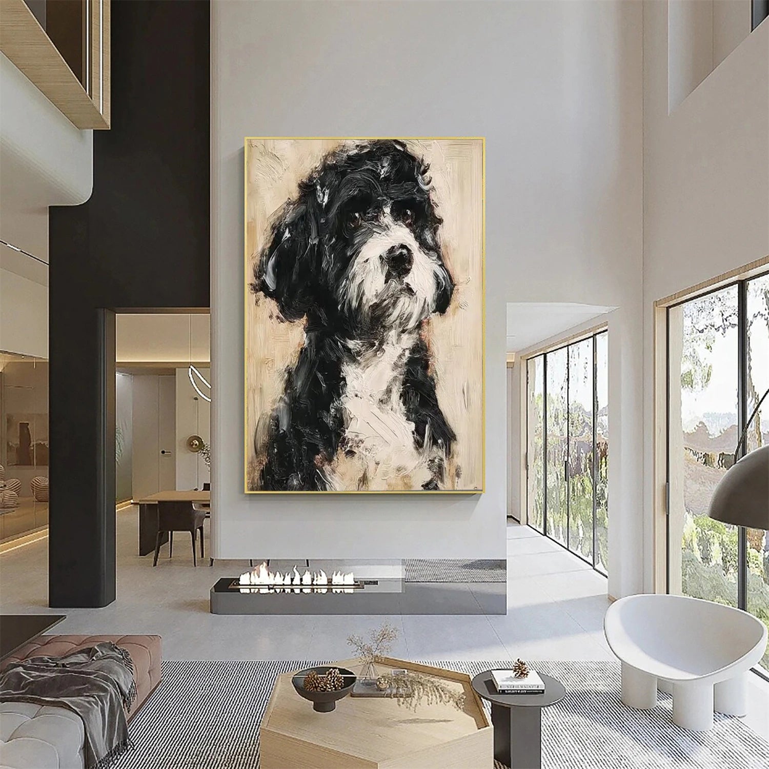 Abstract Animal Dog Wall Art #AL188