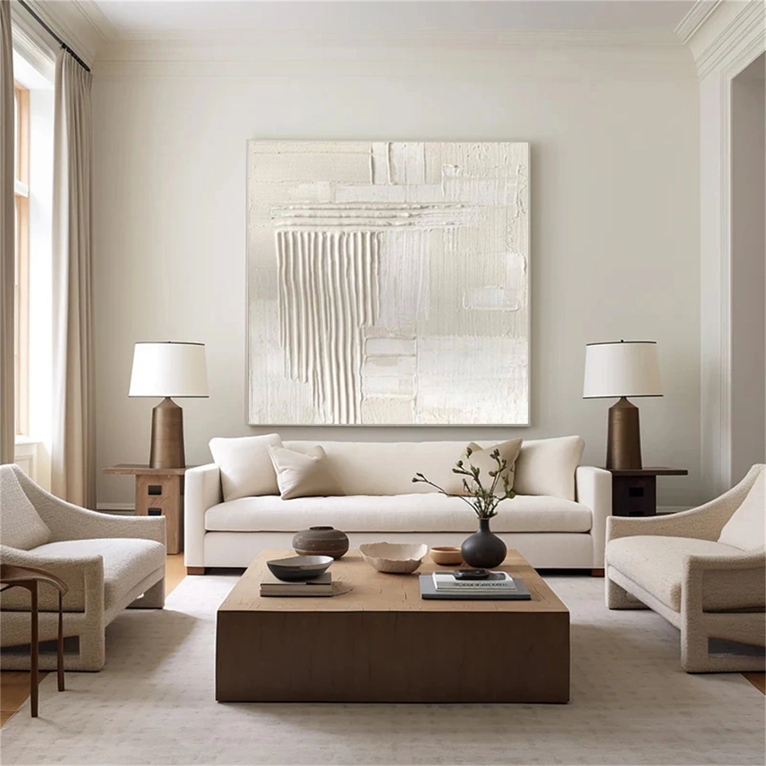 White Minimalistic Textured Art #MM251