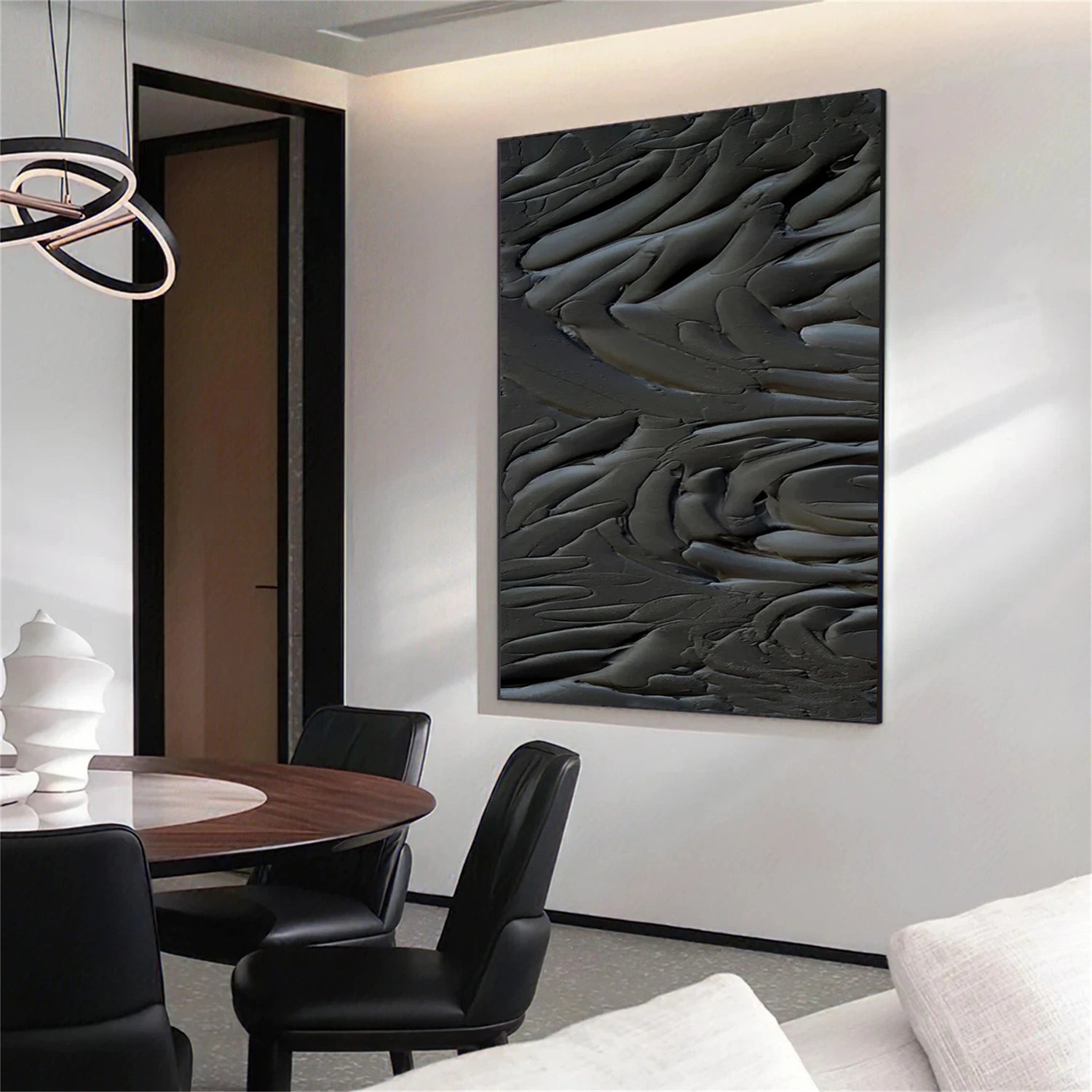 Black Minimalistic Textured Art #MM237