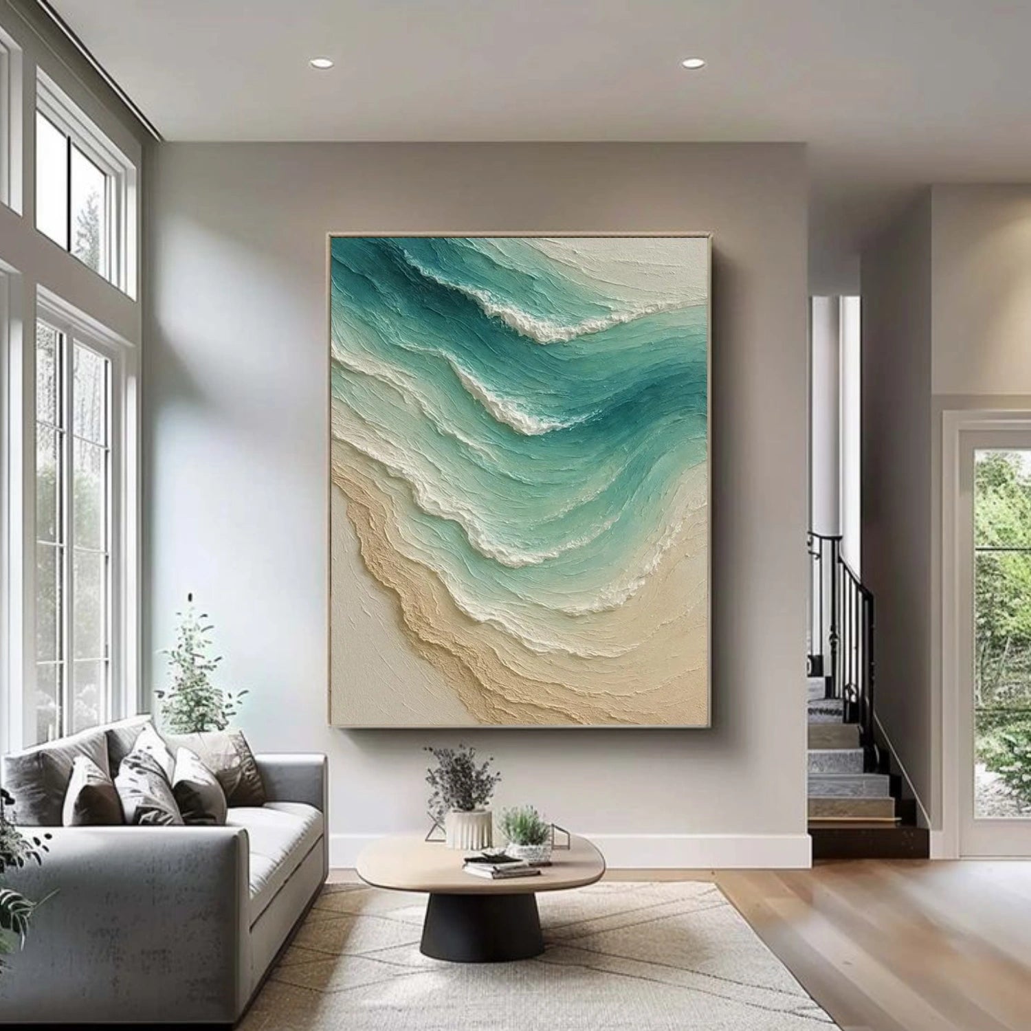 Sea & Sky Abstract Textured Wall Art #MS200