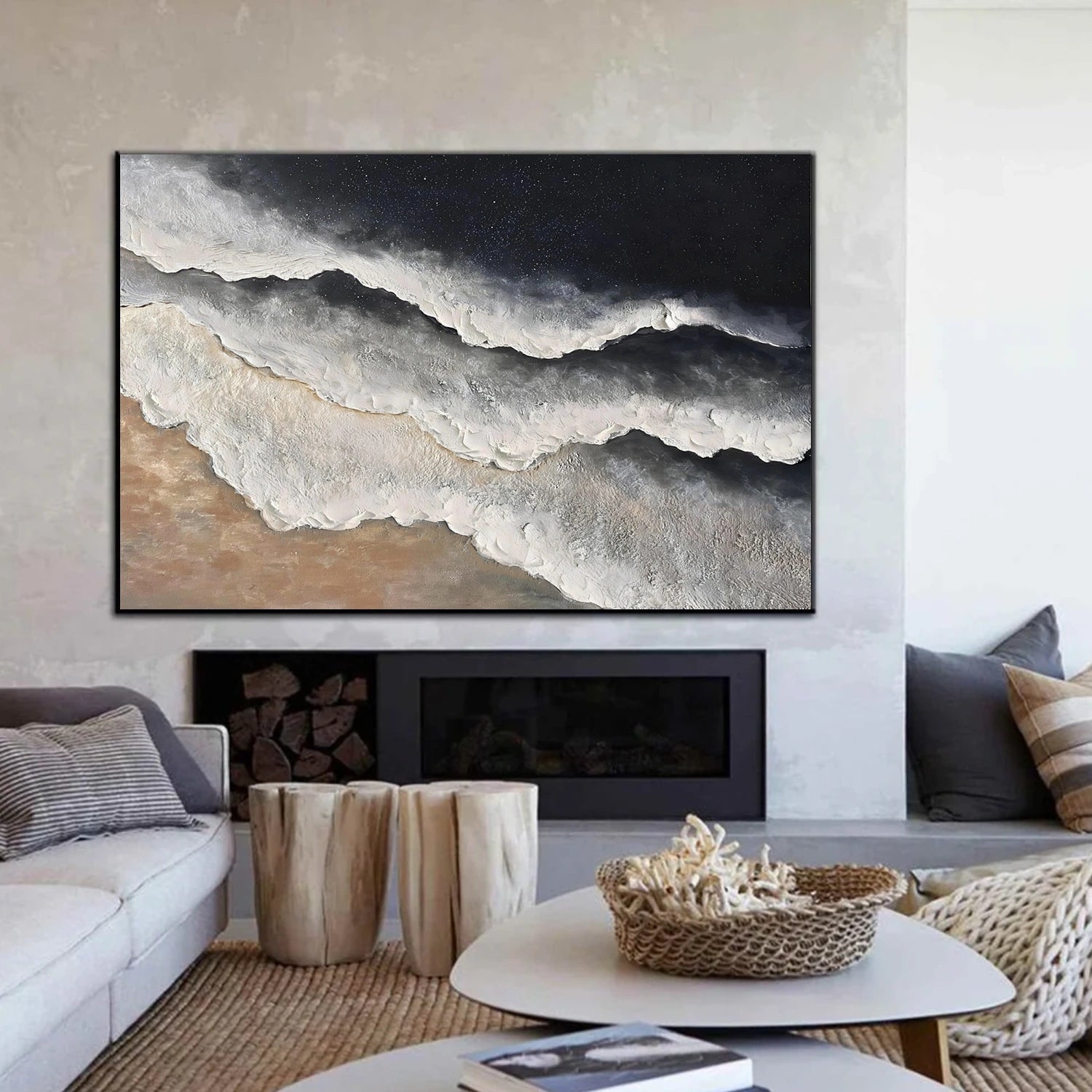 Sea & Sky Abstract Textured Wall Art #MS271