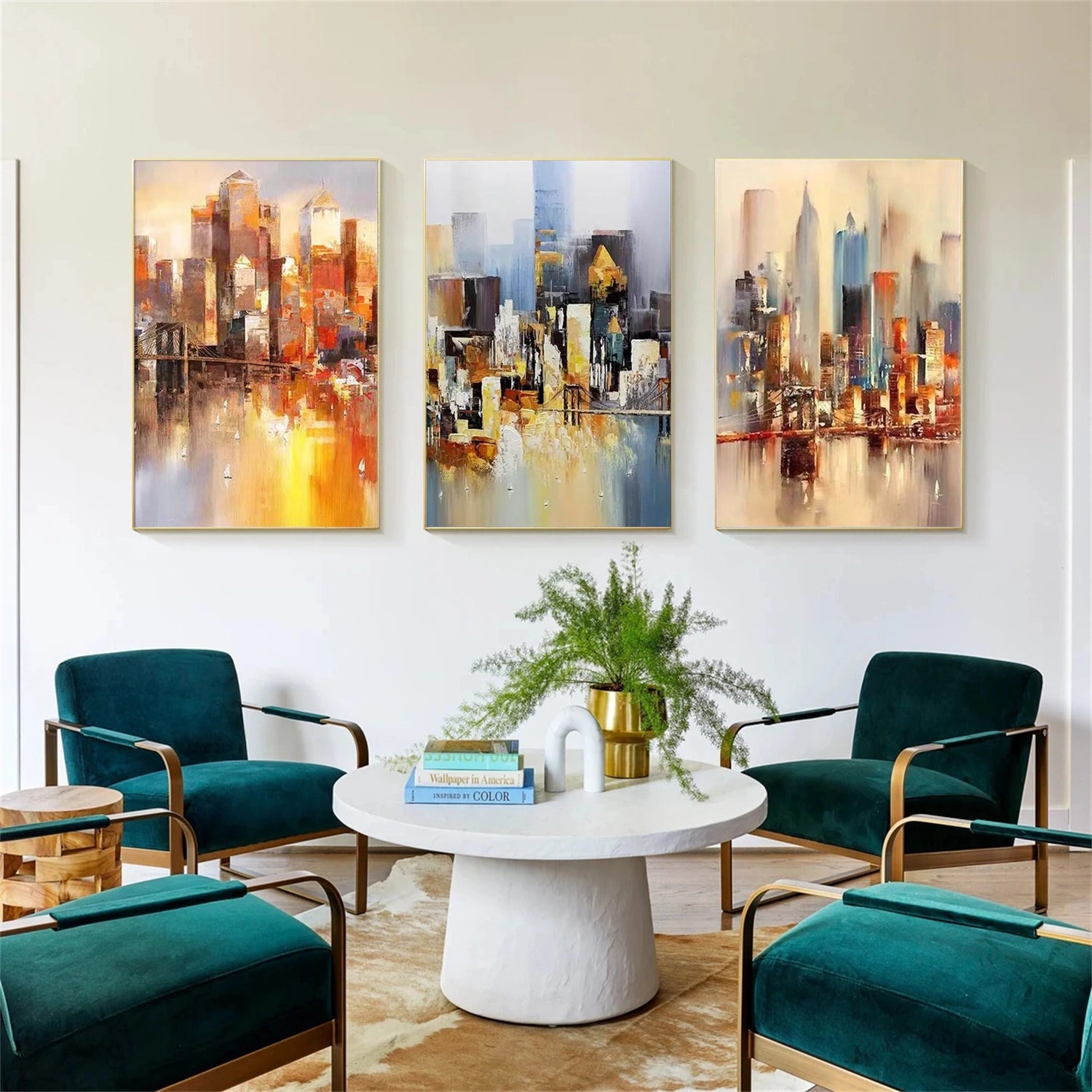 Abstract Canvas Art Set of 3 #WS679