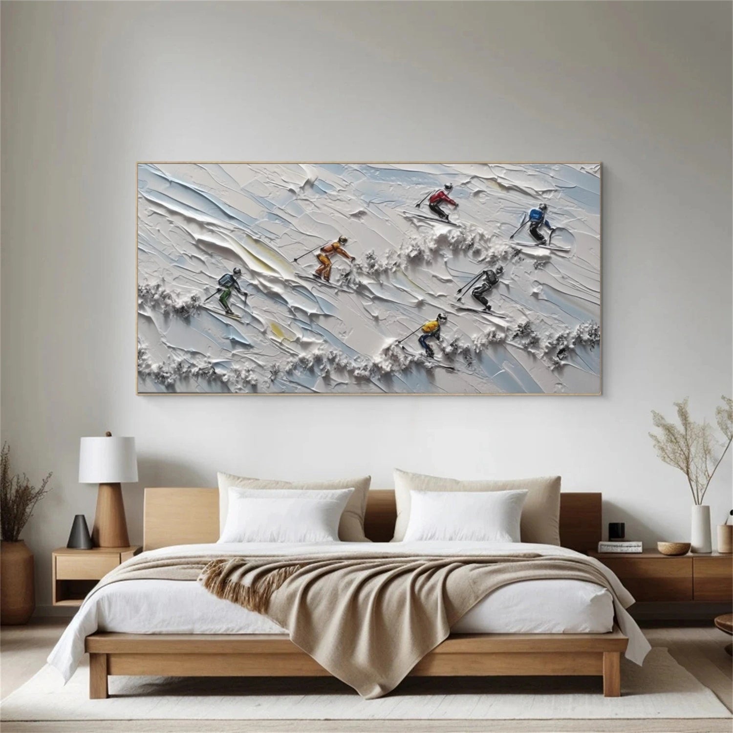 Skiing Sport Textured Wall Art #SA051