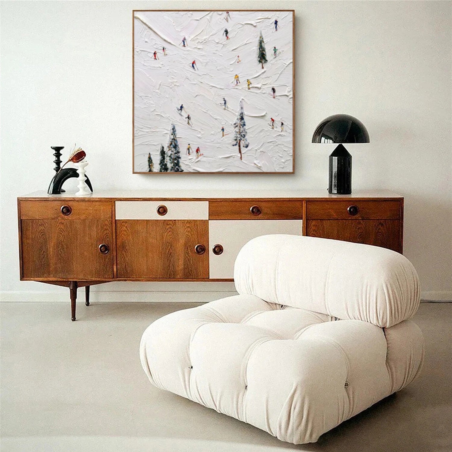 Skiing Sport Textured Wall Art #SA038
