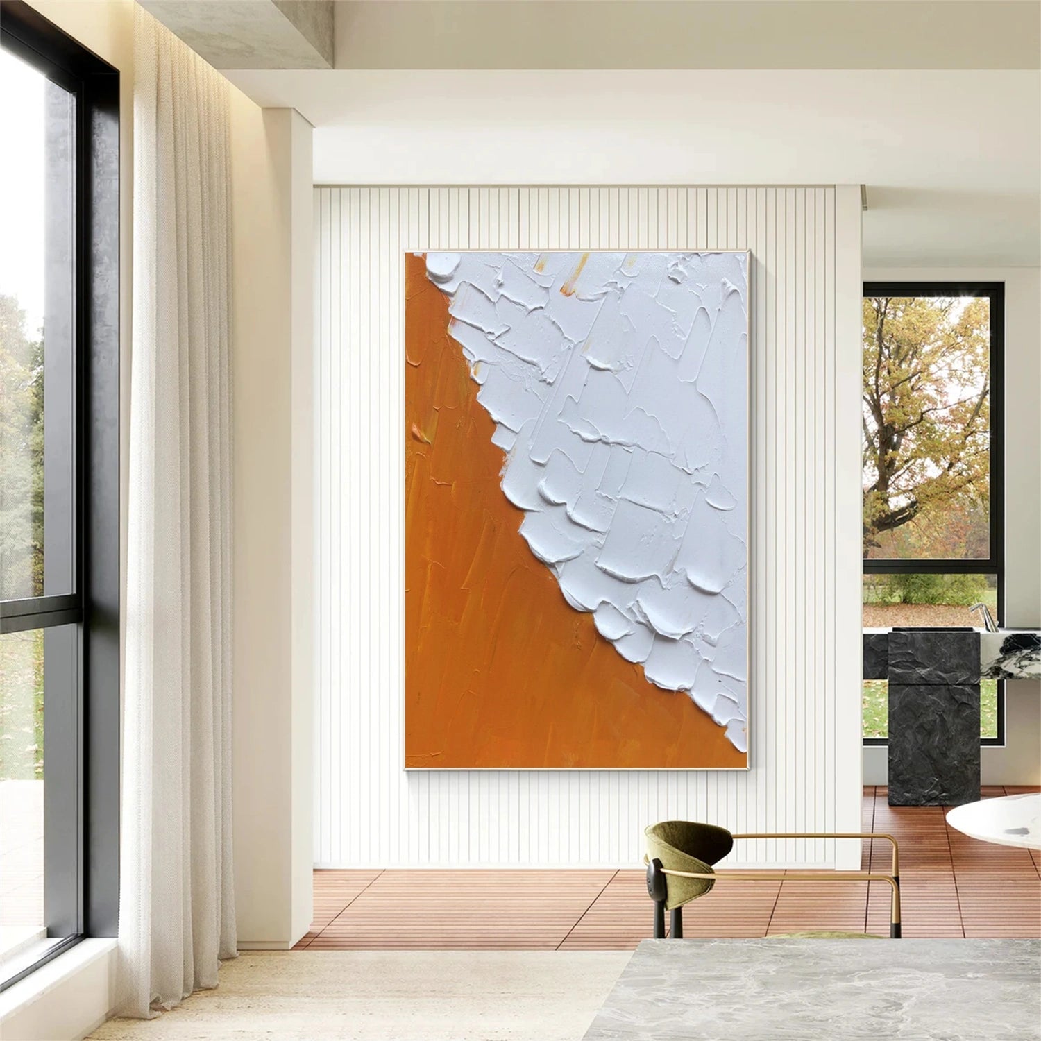 White Minimalistic Textured Art #MM226