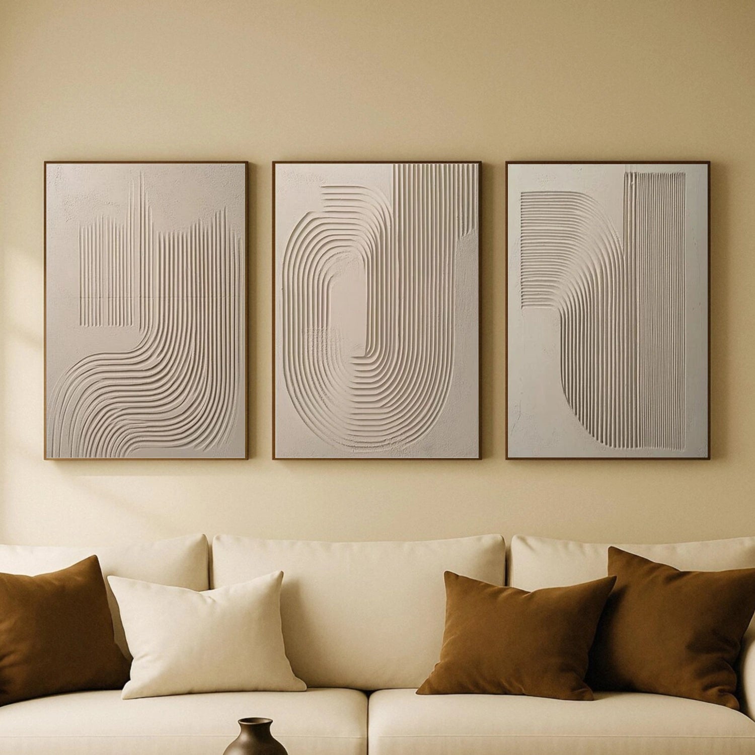Minimalist Textured Canvas Art Set of 3 #MM361