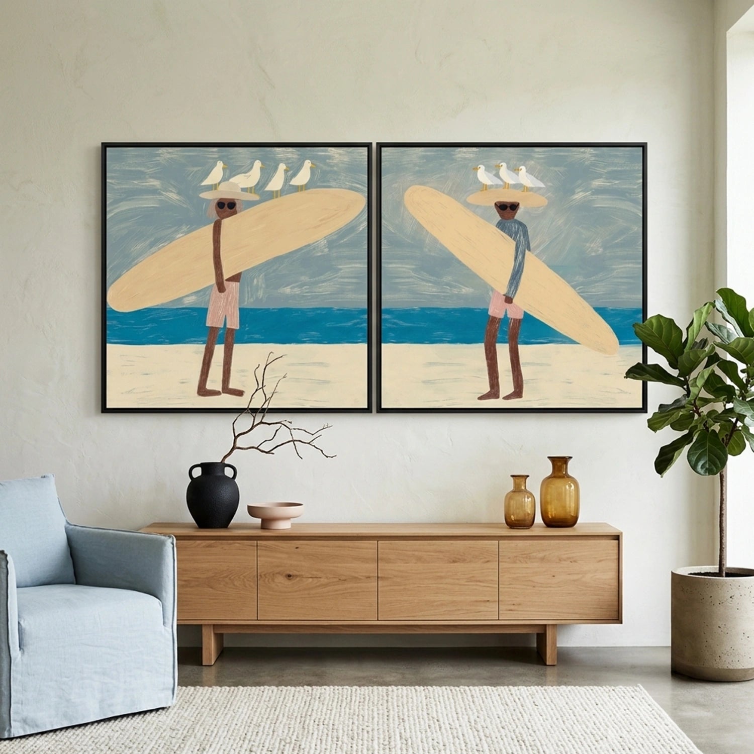 Surfing Sport Wall Art Set of 2 #SA104
