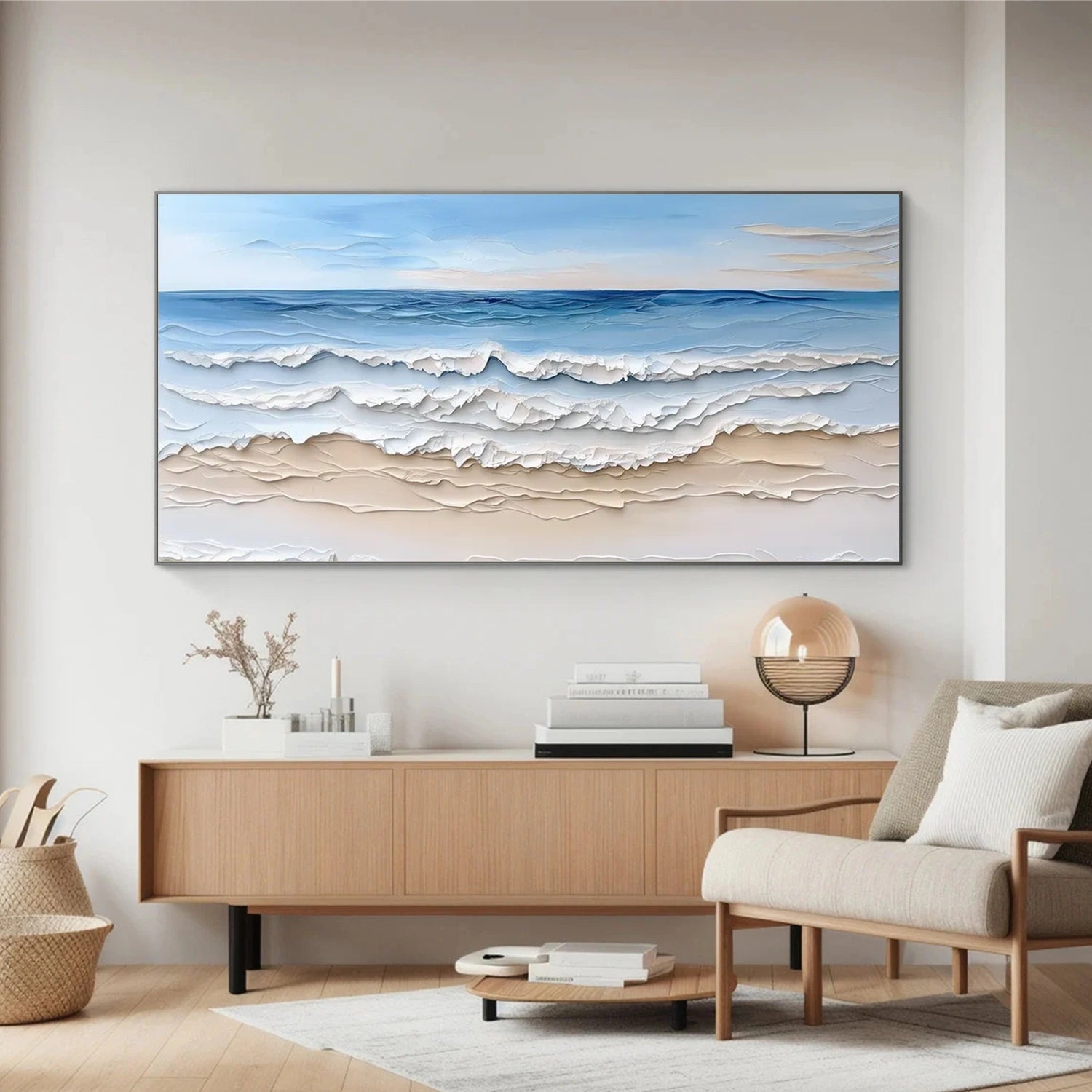 Sea & Sky Abstract Textured Wall Art #MS132