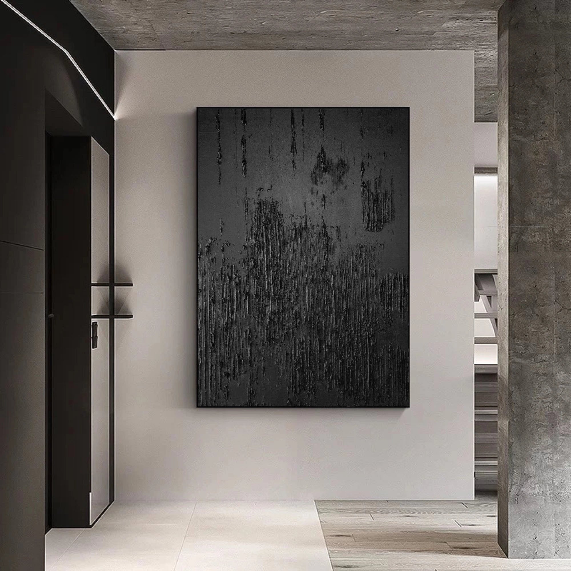 Original Plaster Textured Minimalist Painting Wall Decor by Artist