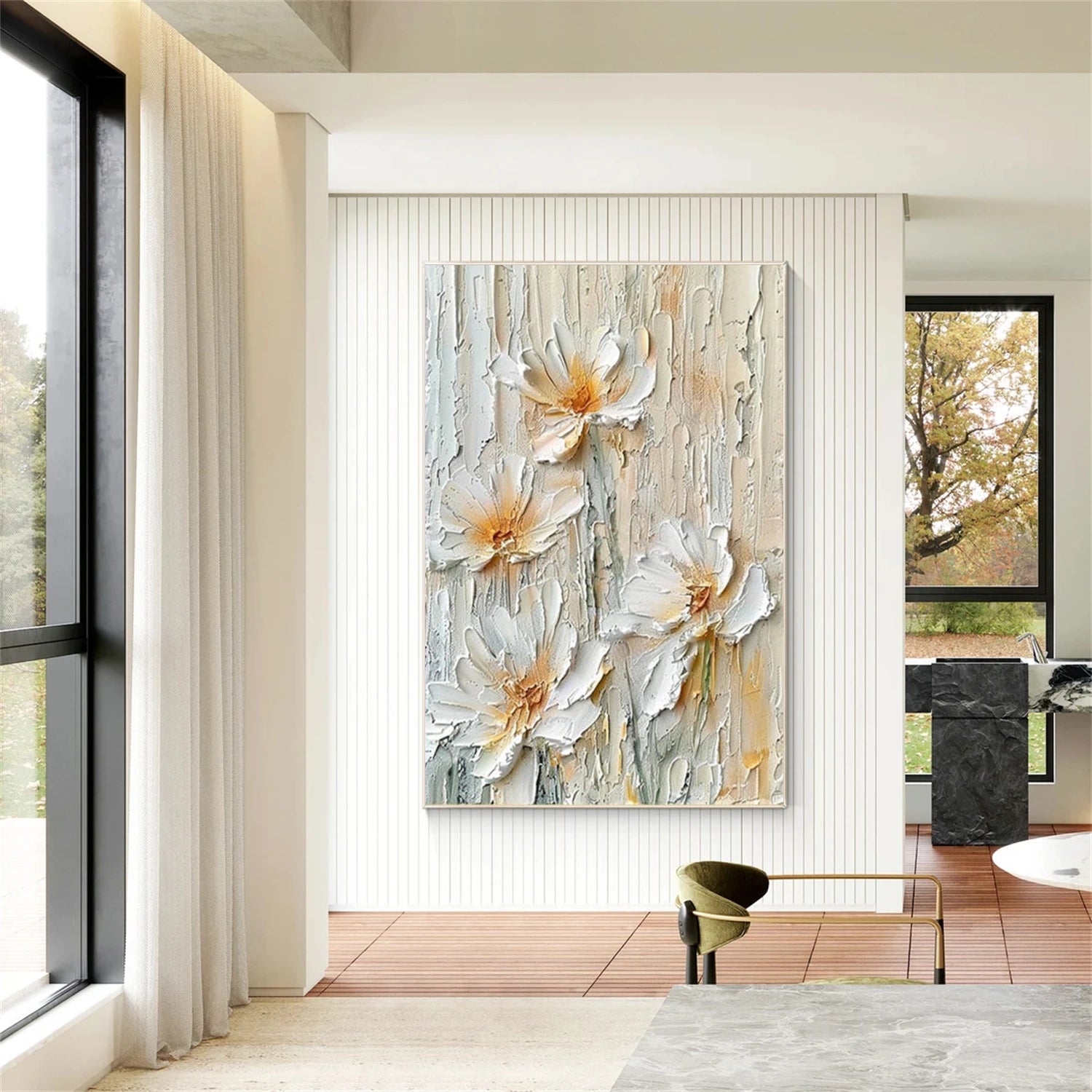 Flower & Tree Abstract Textured Wall Art #ML206