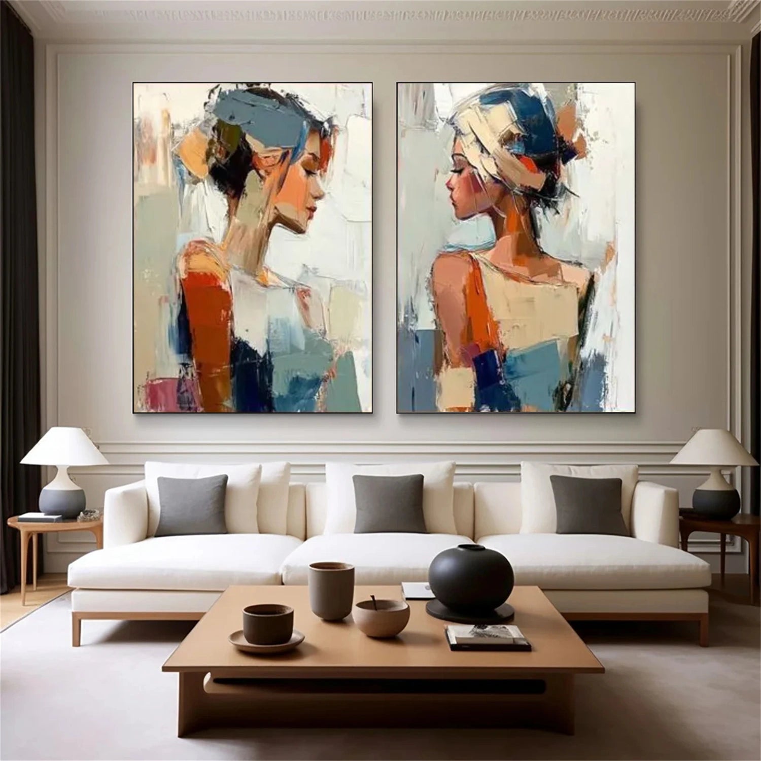 Abstract Portrait Wall Art Set of 2 #AP085