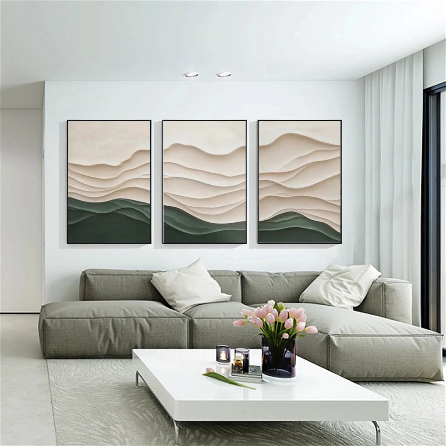 Minimalist Textured Canvas Art Set of 3 #MM290