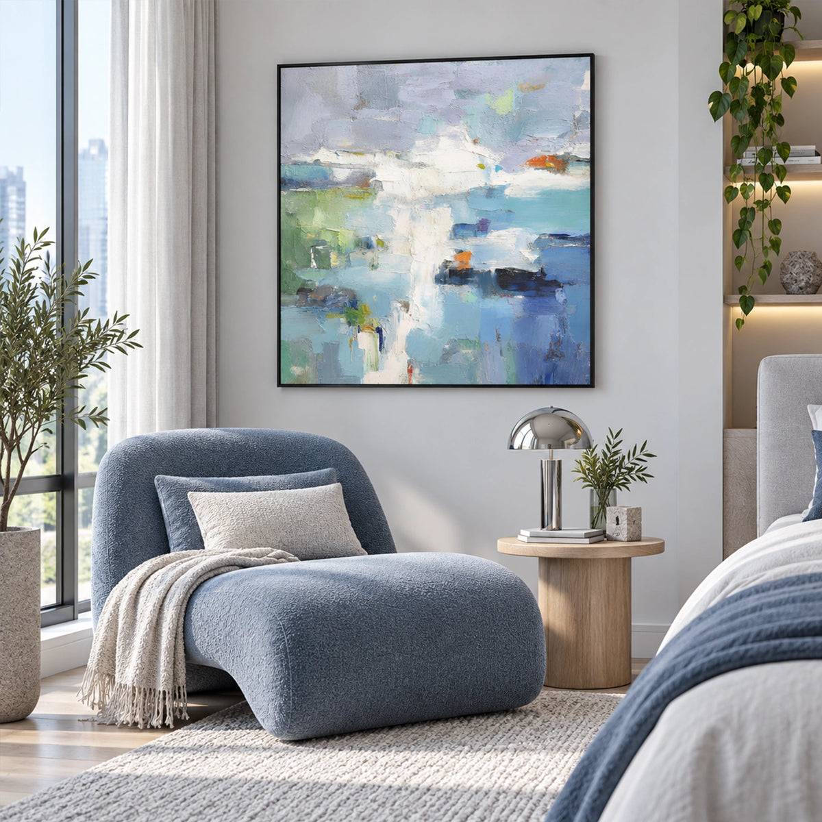 Blue Abstract Canvas Art #WS1151