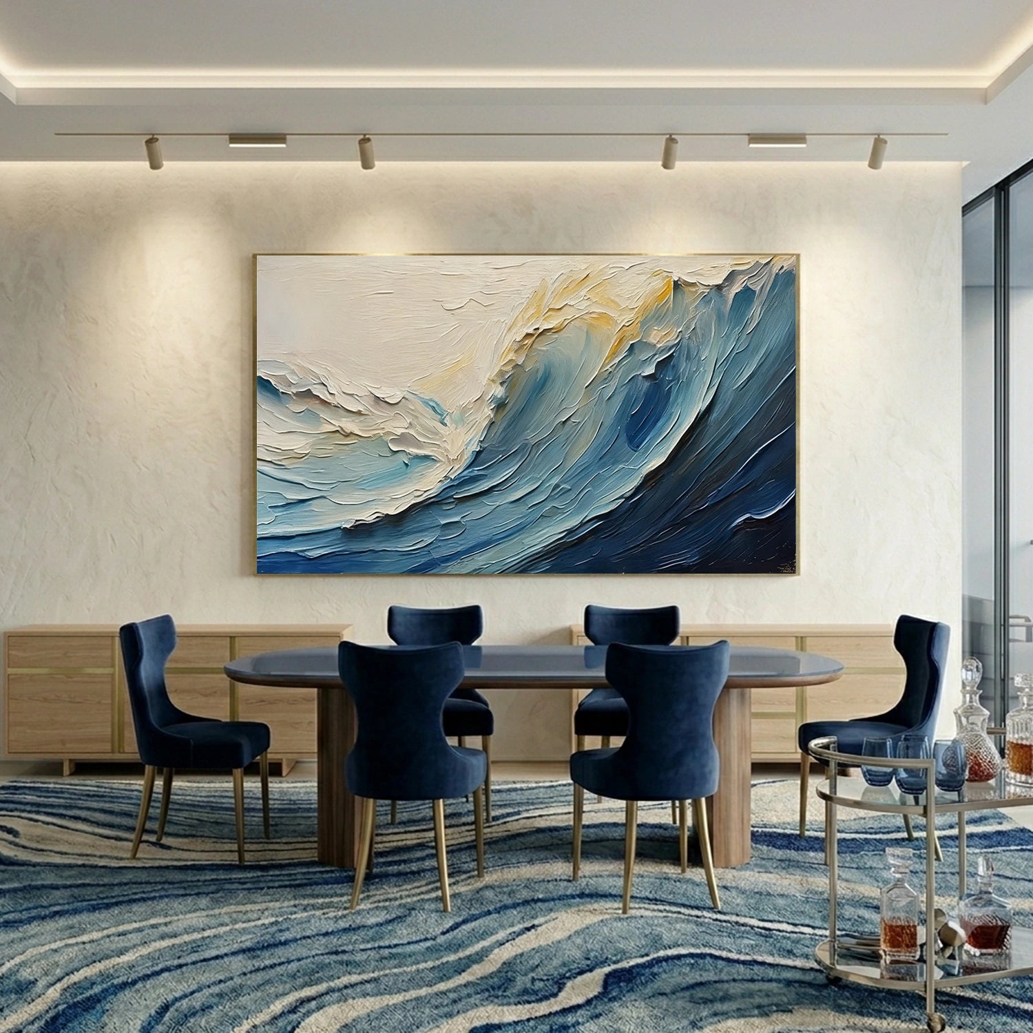 Sea & Sky Abstract Textured Wall Art #MS309