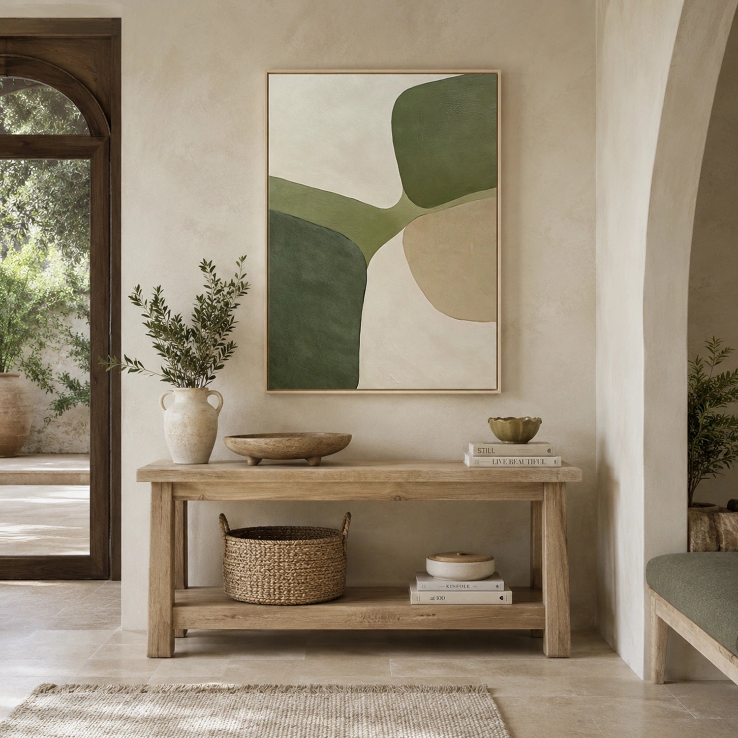 Green Minimalist Canvas Art #MM402